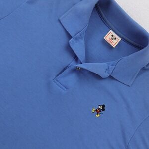 Disney Wear Mens Vintage Mickey Mouse Polo Shirt Blue Short Sleeve Size M USA